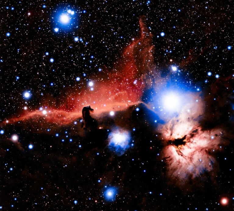 Vivid capture of the Horsehead Nebula showcasing cosmic beauty and vibrant starlit skies.